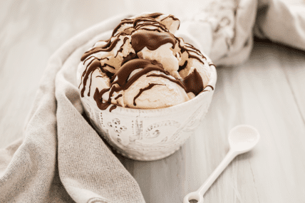 Vegan Chocolate Syrup on Coconut Milk Ice Cream