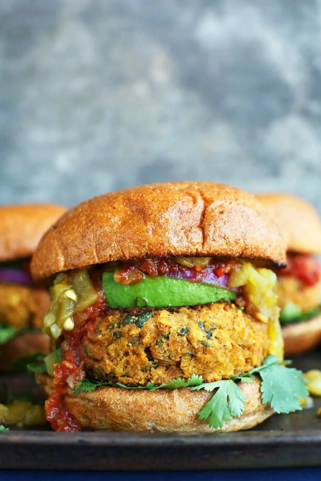 vegan green chile burgers