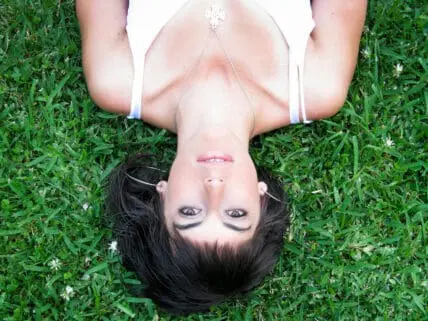 woman grass