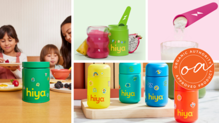 Collage of several images of Hiya Kids products.