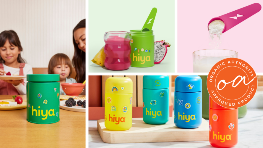 Collage of several images of Hiya Kids products.