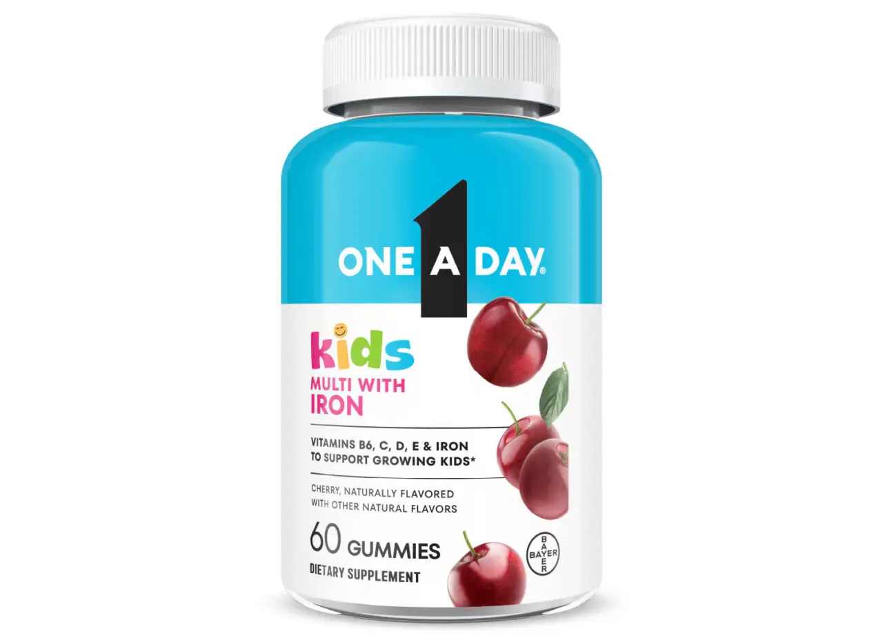 Image of a bottle of One a Day Kids Multivitamin with Iron.