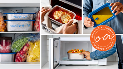 Image of a collage of four images featuring Misenware stainless steel food storage containers.