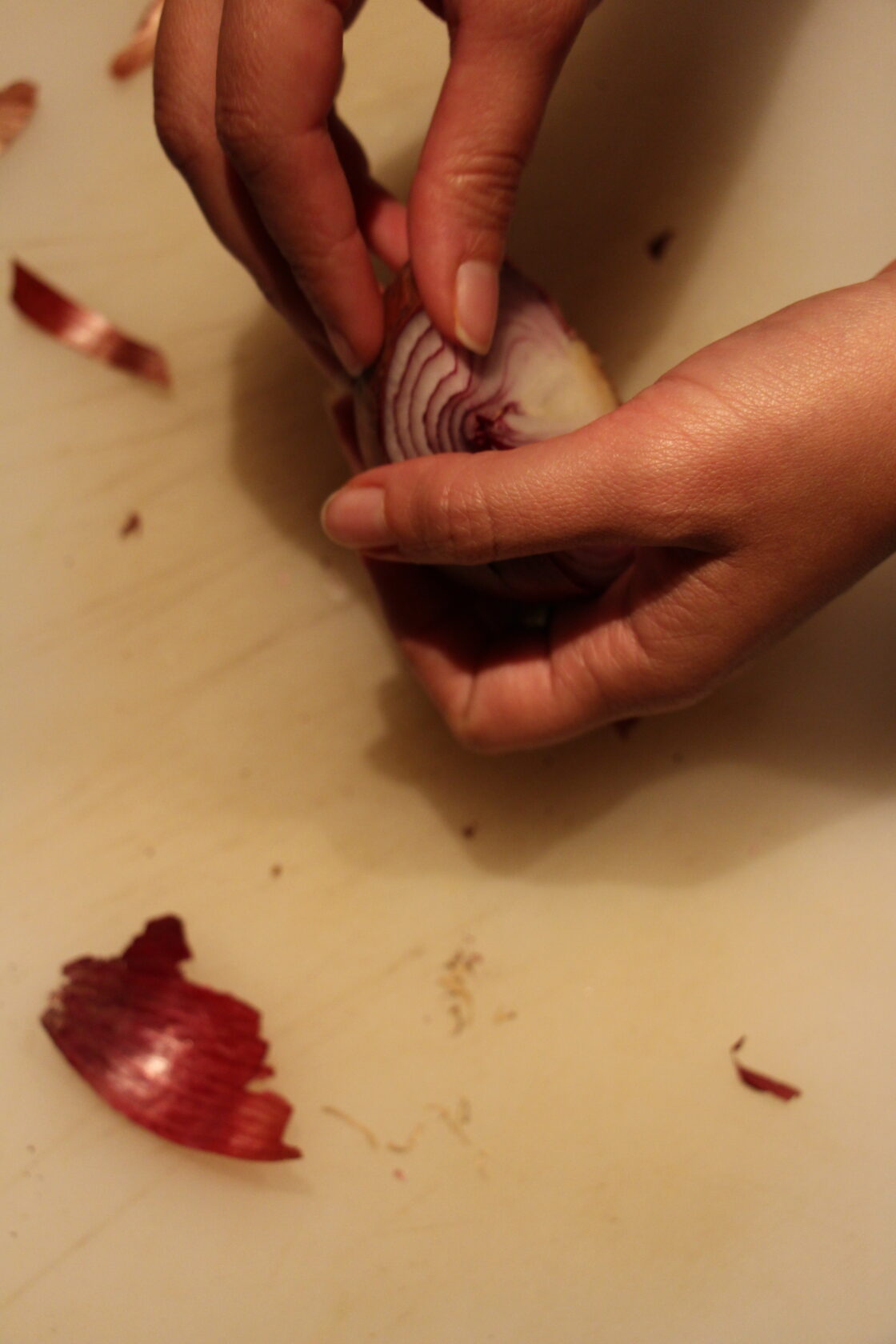chopping onion