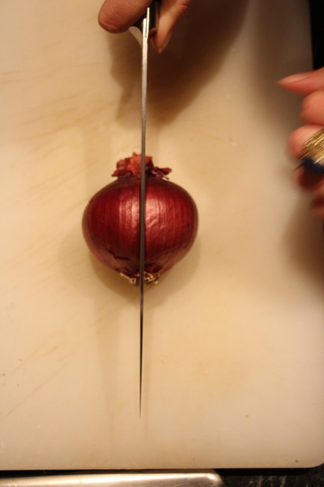 chopping onion