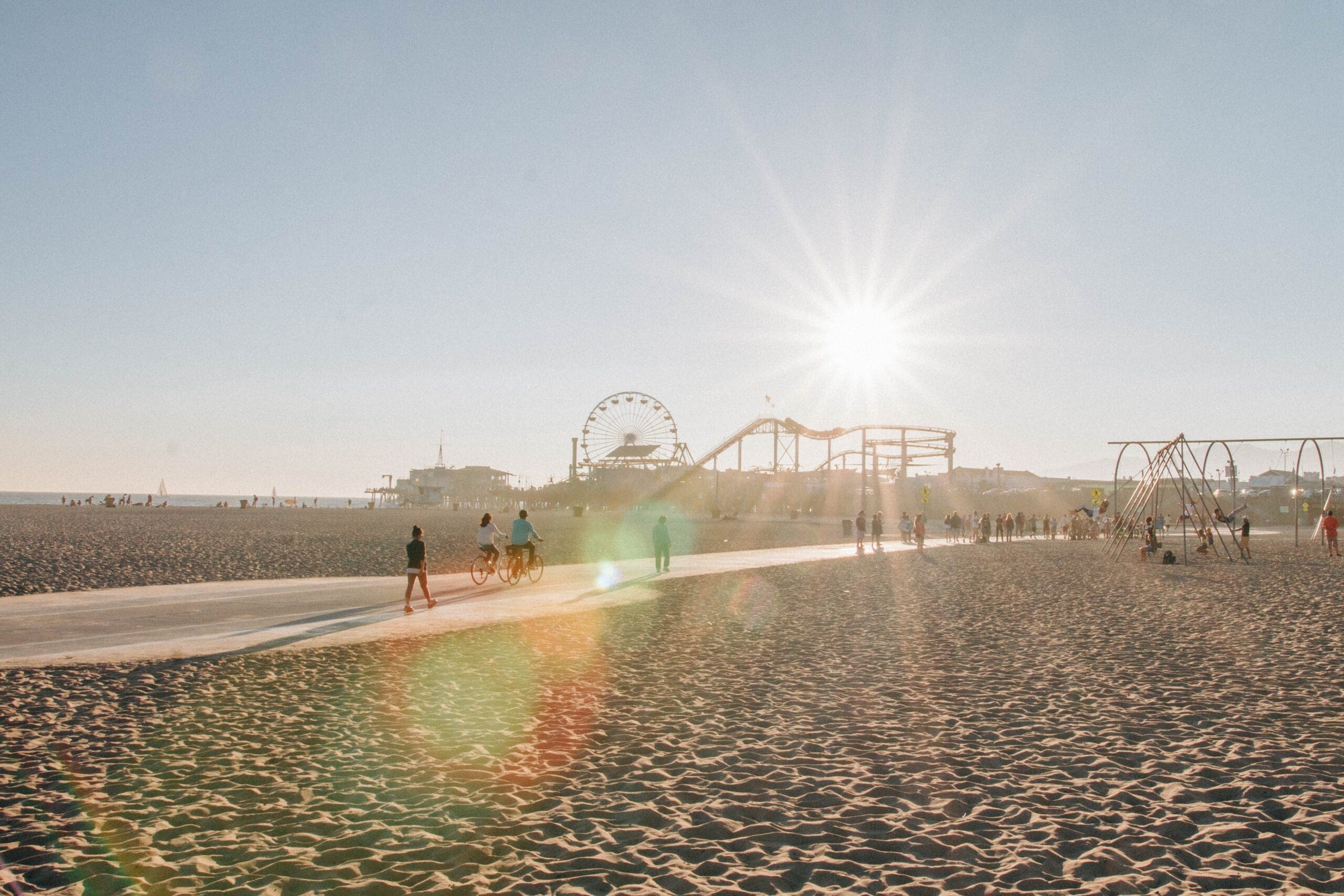 Santa Monica pier in the Los Angeles sunshine