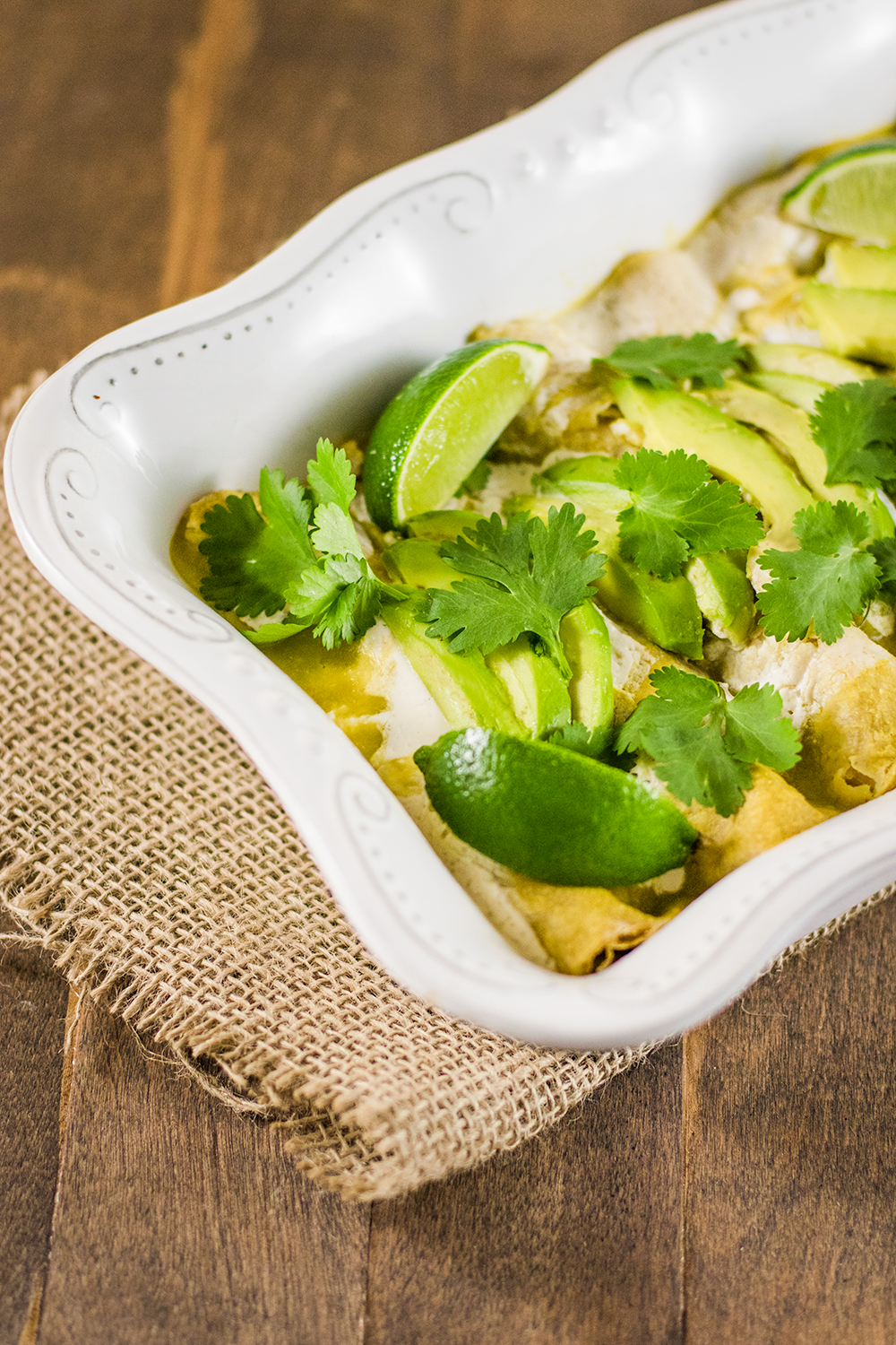 Vegan Green Enchiladas with Green Sauce, Cashew Cream, and Cilantro Lime Tofu via Organic Authority