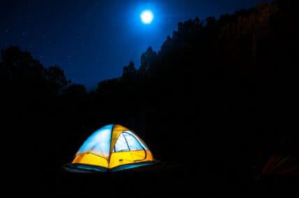 Camping at night
