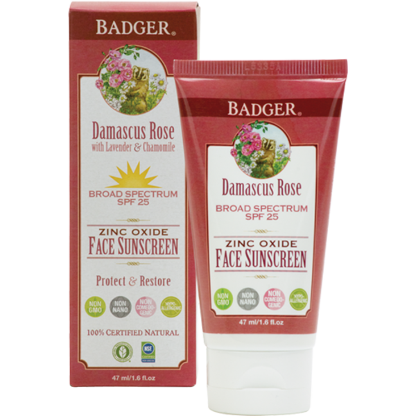 Badger Damascus Rose SPF 25 Face Sunscreen Lotion