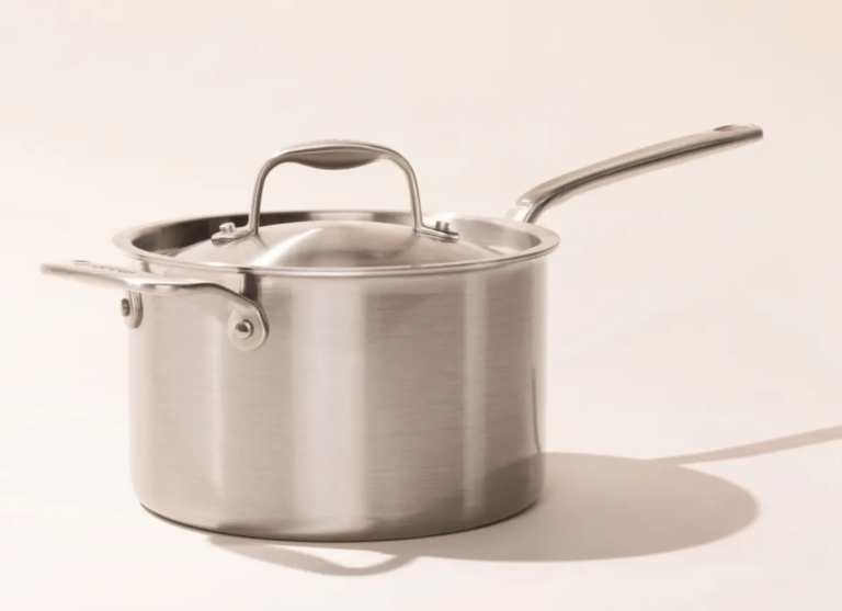 Image of Stainless Clad Saucepan by Made In for cooking the bean layer for the black bean layer dip.