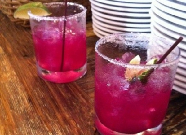 iamge of a gorgeously hued prickly pear margarita drink which contains prickly pear juice benefits