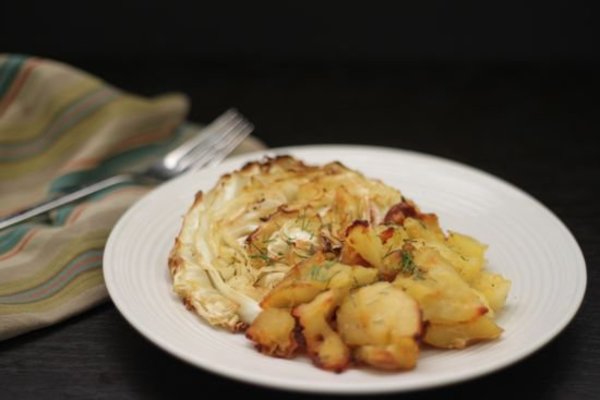 Crispy Cabbage & Smashed Potatoes
