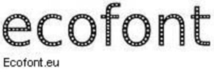Ecofont logo with dotted letter design and website URL
