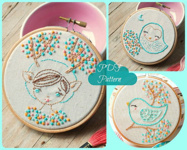 Cute embroidery patterns.