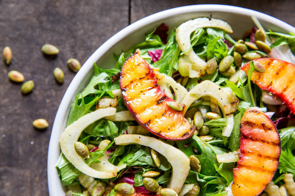grilled peach salad