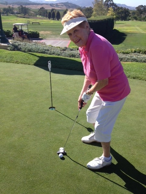 Elaine LaLanne playing golf.