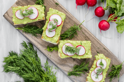 Vegan Avocado Toast with Radishes and Dill Recipe