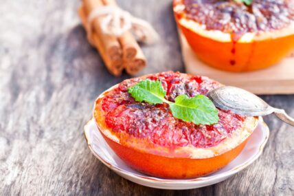 Broiled Grapefruit recipe with Cinnamon and honey
