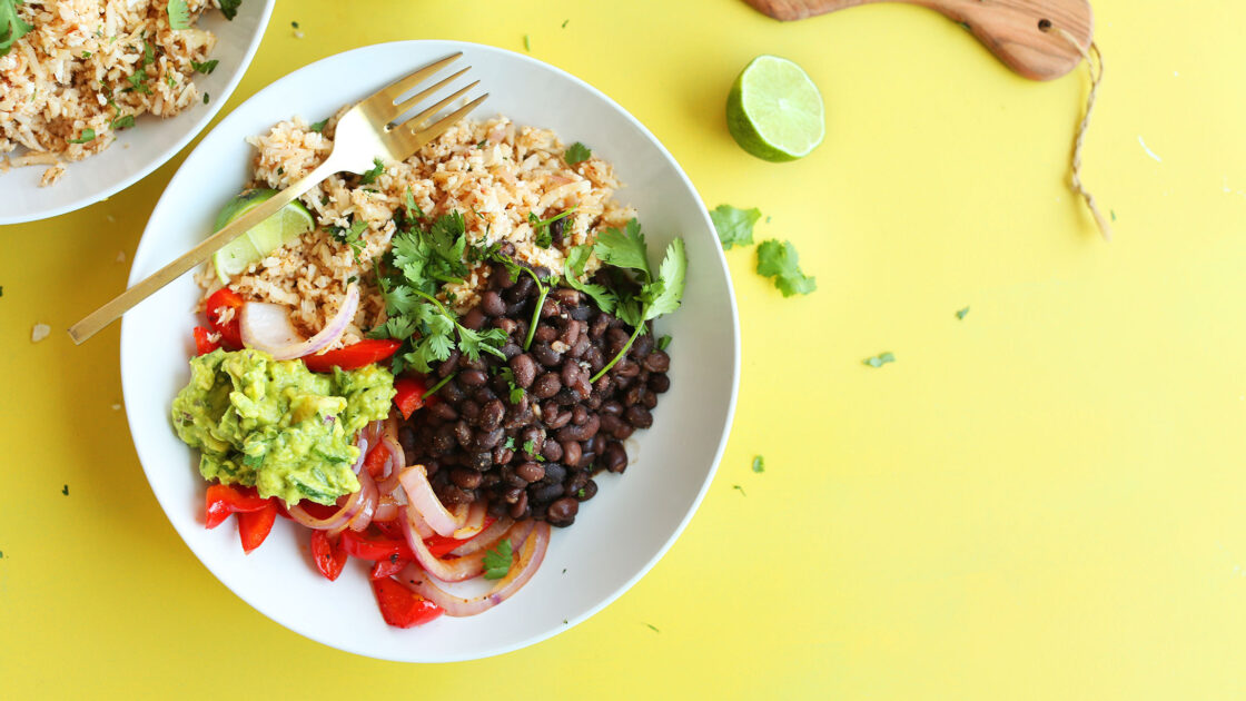 cauliflower rice burrito bowl