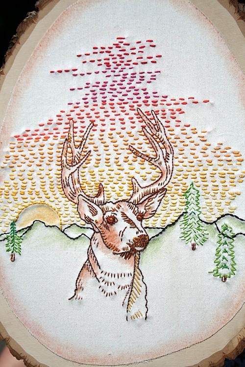 Modern look at embroidery patterns.