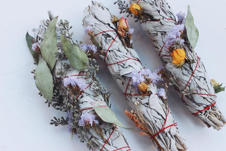 Flower Girl Sage and Dried Flower Smudges