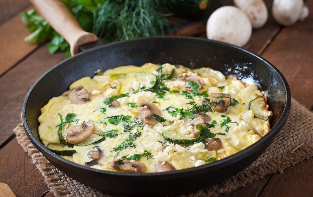mushroom and zucchini goat cheese frittata recipe