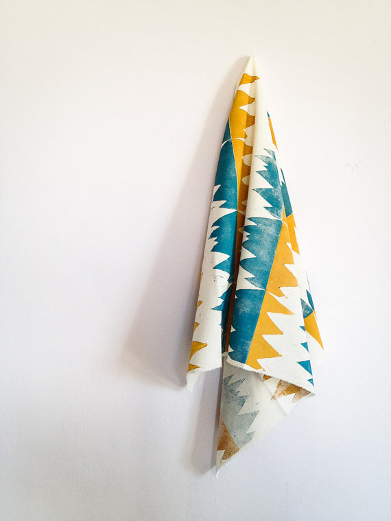 Hand printed home accessories.