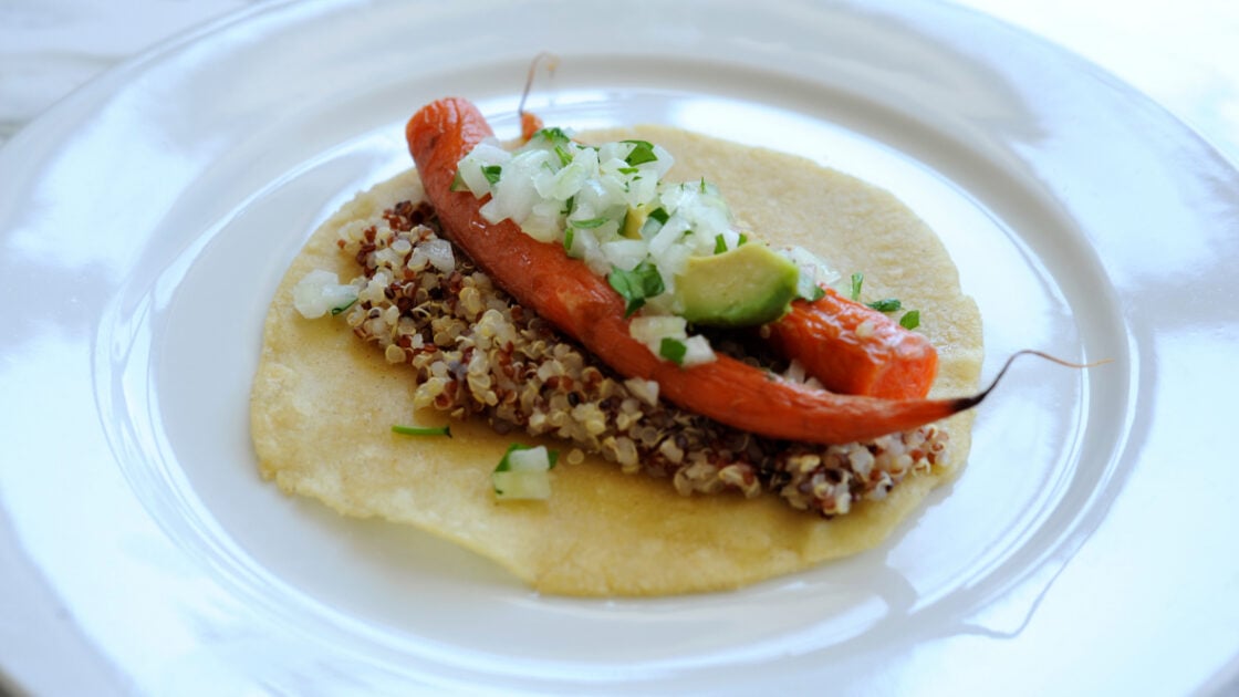 image of a taco made with corn tortillas from scratch