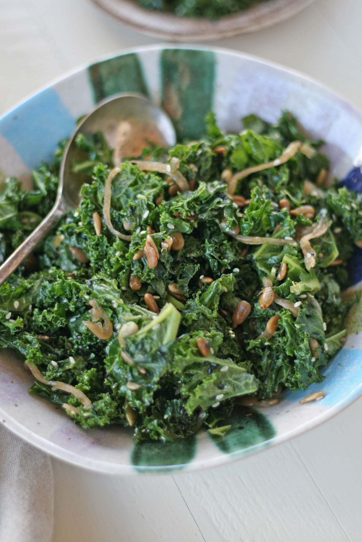 The Very Best Vegan Kale Caesar Salad with Pumpkin Seeds and Caramelized Onions - Organic Authority