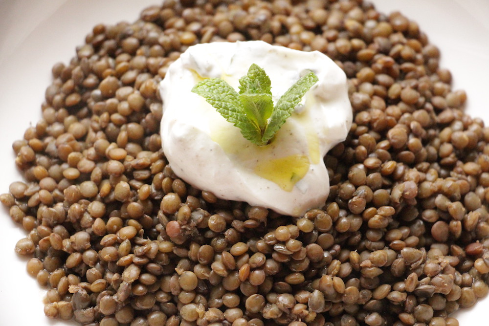 Puy Lentils with Minted Yogurt Recipe