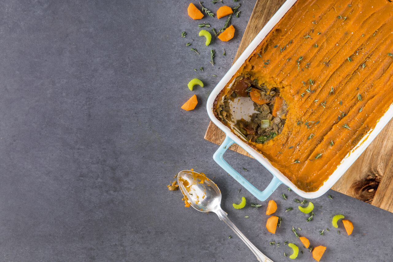 Sweet Potato-Lentil Shepherd's Pie From 'Eat Feel Fresh: A Contemporary Plant-Based Ayurvedic Cookbo
