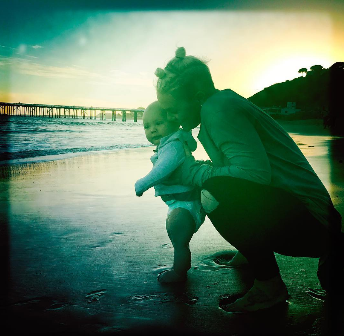 Pink with her son