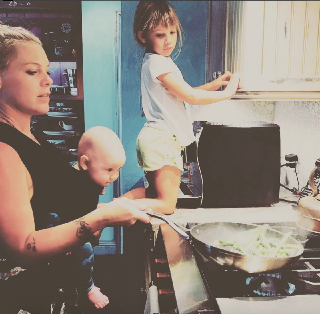 pink with kids