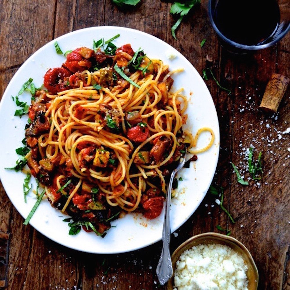 tomato recipes - ratatouille pasta