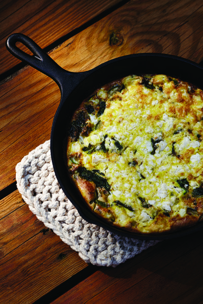 Green Frittata Recipe with Sheep Feta