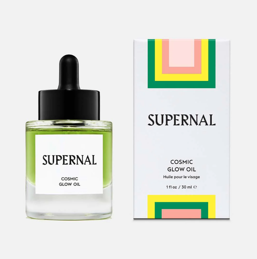 Supernal Cosmic Glow Oil face serum via Organic Authority.
