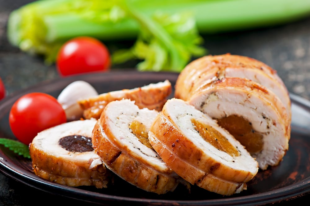 chicken roll stuffed with iron rich foods