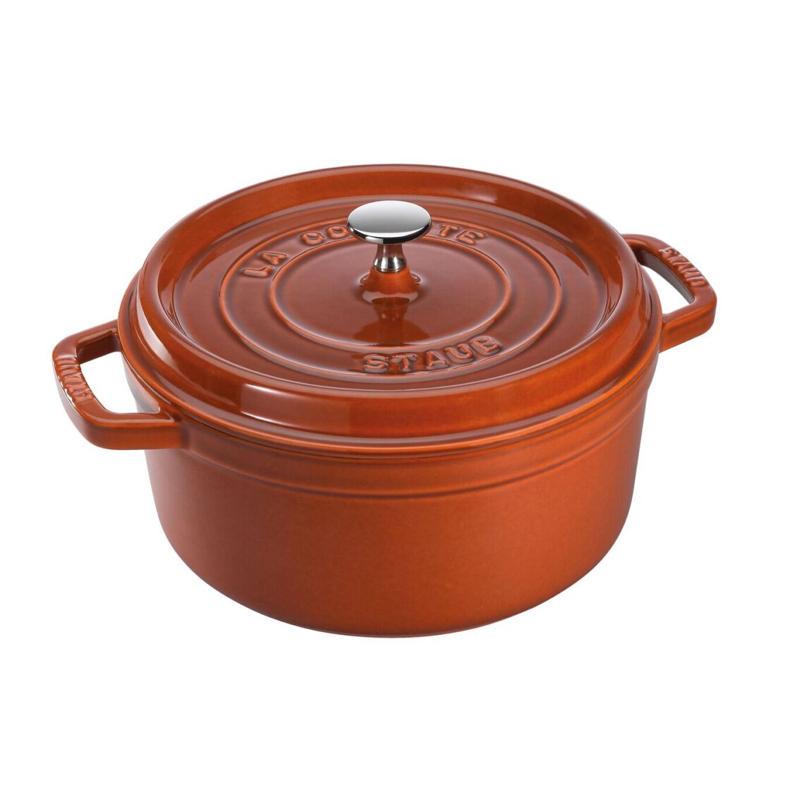 Staub 4-Quart Round Cocotte in burnt orange