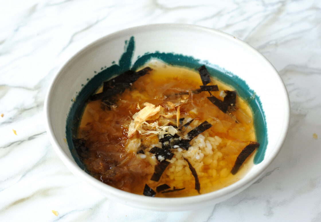 tea and rice soup