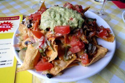 vegetarian mushroom nachos