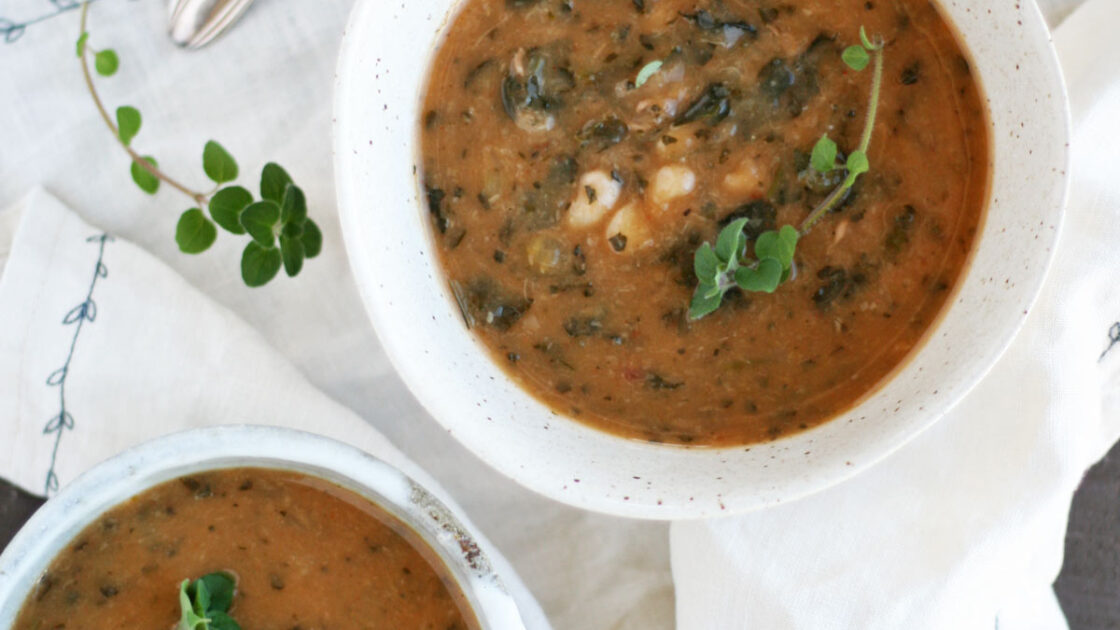 white bean, turkey, and kale soup