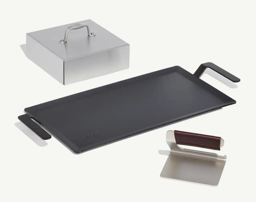 Image of the Made In Carbon Steel Griddle + Press + Lid.