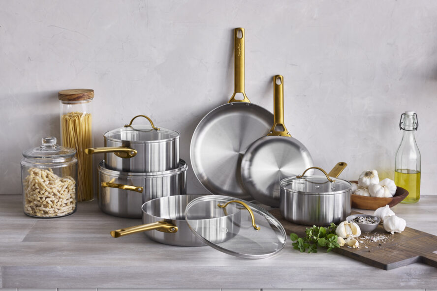 Image of GreenPan Reserve Pro Stainless Steel 10-piece set.