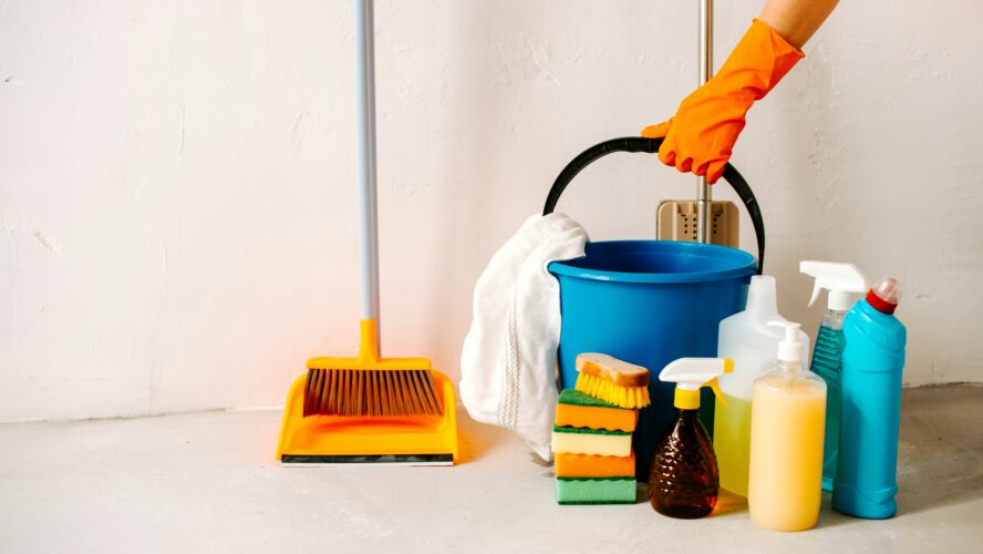 image of many cleaning cleaners that could be replaced by Borax