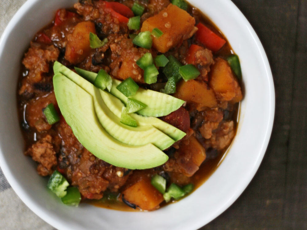 Butternut Squash and Turkey Chili Recipe (Autumn in a Bowl!)