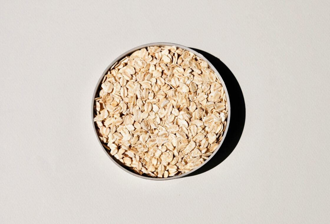 image of a bowl of old fashioned cut oats, which are one of the best superfoods to have on hand