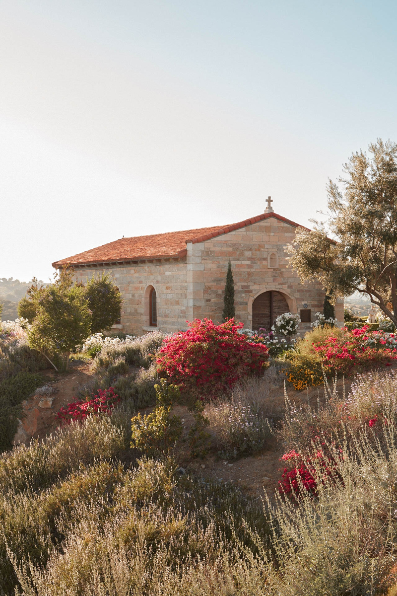 Image of the 400-year-old chapel on-site at the Cal-a-Vie Health Spa, California.