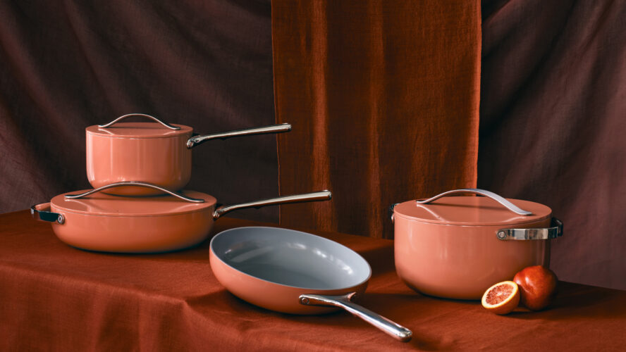 Image of Caraway Cookware's original, classic set in peracotta