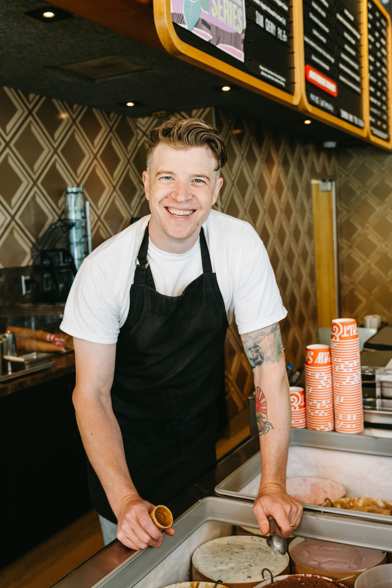 Image of Tyler Malek, head ice cream maker and co-founder of Salt & Straw.
