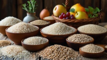 whole grains high in fiber